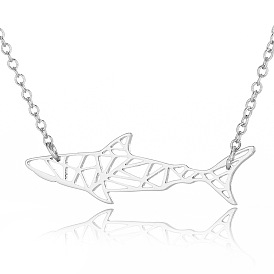 201 ожерелье из нержавеющей стали с подвеской в виде акулы оригами для женщин