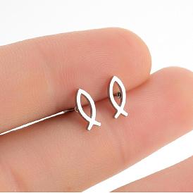 Minimalist Stainless Steel Ocean Fish Ear Studs for Women - Cute and Unique Jewelry