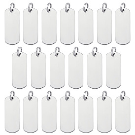 20 шт. 201 подвески из нержавеющей стали, ручная полировка, прямоугольные, штамповка пустой метки