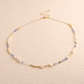 Натуральные пресноводные жемчужные самородки и стеклянные бусины для женщин, золотые