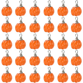 30 шт. подвески из непрозрачной смолы в виде растений, осенние подвески в виде тыквы с 304 петлями из нержавеющей стали