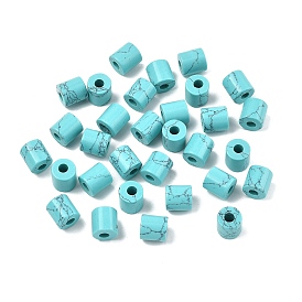 Синтетические бирюзовые бусины, колонка