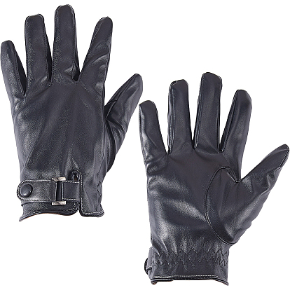 Теплые перчатки из искусственной кожи для мужчин