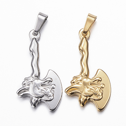 Ion Plating(IP) 304 Stainless Steel Pendants, Axe