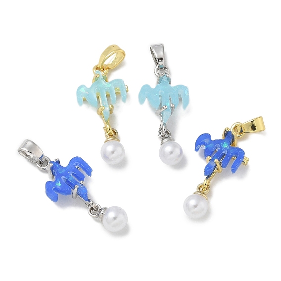 Стойки обшивки латунные подвески, с имитацией опала из смолы и пластиковым жемчугом, долговечный, без свинца и без кадмия, лопата