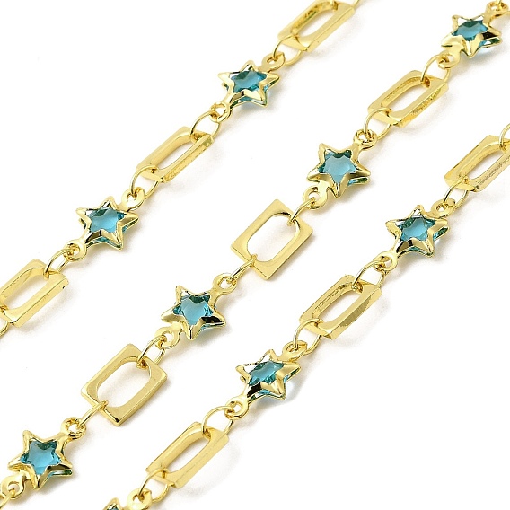 Латунные звездчатые цепи, со стеклом, пайки, с катушкой