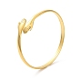 Placage ionique (ip) 304 bracelet à manchette ouverte à double main en acier inoxydable, bijoux pour femmes