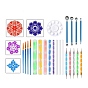 Mandala Pattern Painting & Drawing Tool Set, Including Sculpturing Tool, Stencils, Painting Pen, Palette and Bag