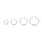 304 Stainless Steel Hoop Earrings for Women, Ring Shape, Mixed Size