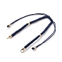 Adjustable Braided Nylon Bracelet Making, with Stainless Steel Jump Rings and Brass Beads, Nice for DIY Jewelry Making