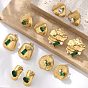 Серьги-гвоздики из латуни, стекла и пластика, реальный 18 k позолоченный