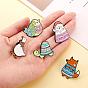 5 Pcs Enamel Lapel Pin Sets Cute Lamb Fox Goose Chicken Animal Brooch Pins Electrophoresis Black Alloy Animal Brooches for Clothes Bags Backpacks Party Decoration Christmas Gift