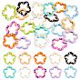 20Pcs Spray Painted Alloy Spring Gate Rings, Flower