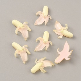 Кабошоны из полупрозрачной смолы, имитация очищенного банана