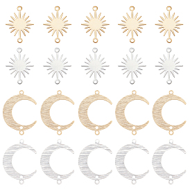 32шт 4 стили латунные соединительные подвески наборы, луна и солнце ссылки
