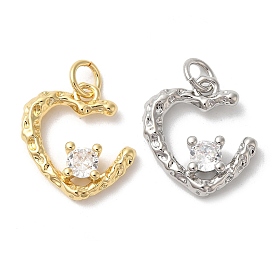 Подвески из латуни с покрытием из прозрачного кубического циркония, с целью перехода в кольце, долговечный, без свинца и без кадмия, половину сердца