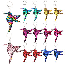 40шт. 8 цвета кулон с пайетками в виде колибри брелоки, с брелоки железа, платина