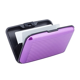 Gorgecraft Plastic Business Card Holder, Business Card Case, with Aluminum Alloy Outside Case, Rectangle