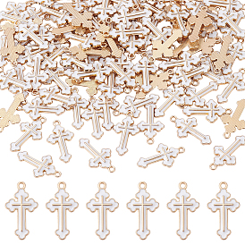 100 шт. Подвески из сплава эмали, крестик, золотой свет