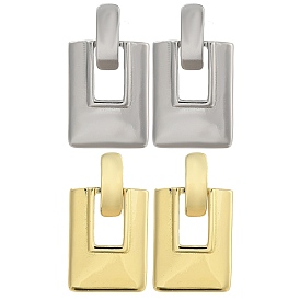 Brass Rectangle Stud Earrings