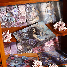 30pcs Retro Scrapbook Paper, Collage Creative Journal Decoration Backgroud Sheets, Flower