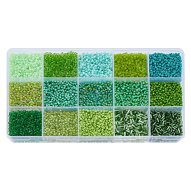 219g 15 стиль стеклянный стеклярус и круглые бусины, Краска для выпечки и прозрачные цвета с блеском и цветным покрытием Ab и с серебряной подкладкой