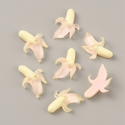 Кабошоны из полупрозрачной смолы, имитация очищенного банана