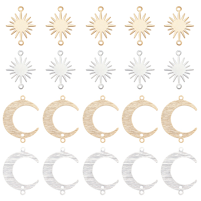 32шт 4 стили латунные соединительные подвески наборы, луна и солнце ссылки