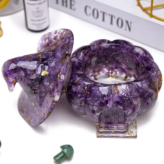 Подарочные коробки из смолы, с драгоценным камнем внутри тыквенной конфеты, Хэллоуин подарок украшения украшения