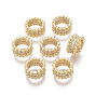 Messing Micro Pave klare Zirkonia Perlen, Nickel frei, echt 18 k vergoldet, Ring