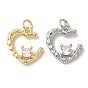 Подвески из латуни с покрытием из прозрачного кубического циркония, с целью перехода в кольце, долговечный, без свинца и без кадмия, половину сердца
