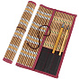 Bamboo Chinese Calligraphy Brush Pen Case, Roll Up Pen Holder Bag, Rectangle