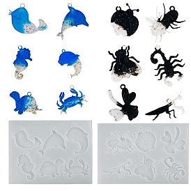 DIY Pendants Silicone Molds, Resin Casting Molds, For UV Resin, Epoxy Resin Jewelry Making