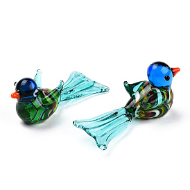 Handmade Lampwork Home Decorations, 3D Bird Ornaments for Gift