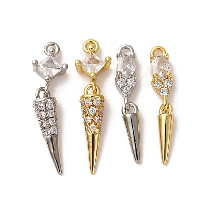 Латунные микро проложить кубического циркония подвески, конус, стойки покрытие, долговечный, без кадмия и без свинца