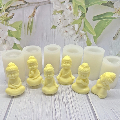 Bougie en forme de bouddha, moules de statue en silicone de qualité alimentaire, bricolage, pour la fabrication de bougies