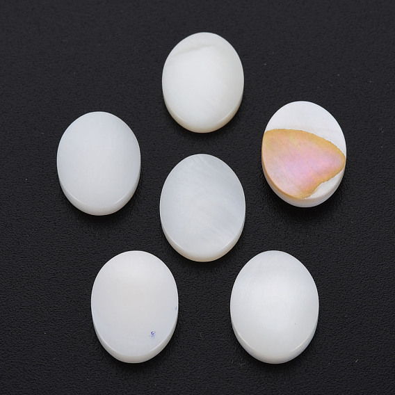 Coquille eau douce naturelle cabochons, ovale