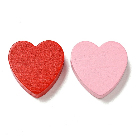 Печатные деревянные бусины, сердце