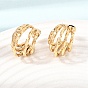 201 Stainless Steel Stud Earrings, Half Hoop Earrings, with 304 Stainless Steel Pin, PVD Vacuum Plating