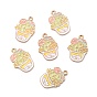 Alloy Enamel Pendants, Bonsai, Cactus