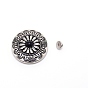 1-Hole Alloy & Turquoise Decorative Rivets, Flat Round with Chrysanthemum Pattern, for DIY Luggage and Hardware Accessaries