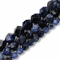 Natural Brazil Sodalite Beads Strands, Star Cut Round Beads, Faceted