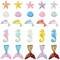 25 Stk. 5 Modelle aus Harz-Cabochons, Glitzerperlen