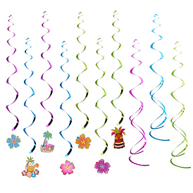 PandaHall Elite Spiral PVC Ornaments Party Scene Layout, Wedding Festival Decor, Birthday Supplies, Foil Swirls Banner Ceiling Hanging