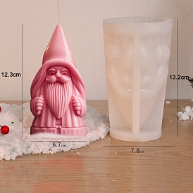 3D Christmas Santa Claus DIY Silicone Statue Candle Molds, Aromatherapy Candle Moulds, Portrait Sculpture Scented Candle Making Molds