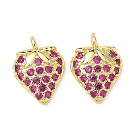 Латунные микро проложить кубического циркония подвески, стойки покрытие, клубника, без свинца и без кадмия, долговечный