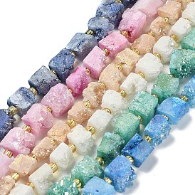 Гальванические натуральный druzy шарики агата стренг, кубические, с бисером