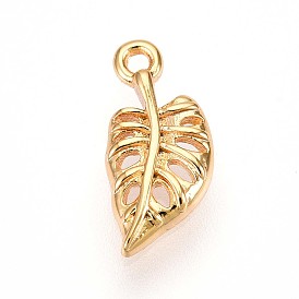 Латунные подвески, лист прелести, без кадмия, без никеля и без свинца