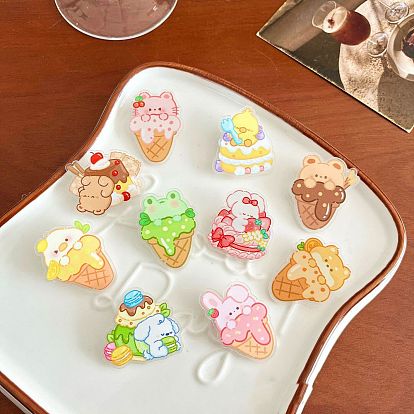 Милые акриловые броши в виде животных для одежды рюкзака