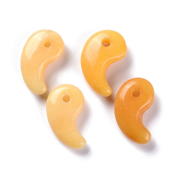 Natural Topaz Jade Pendants, Comma, Magatama